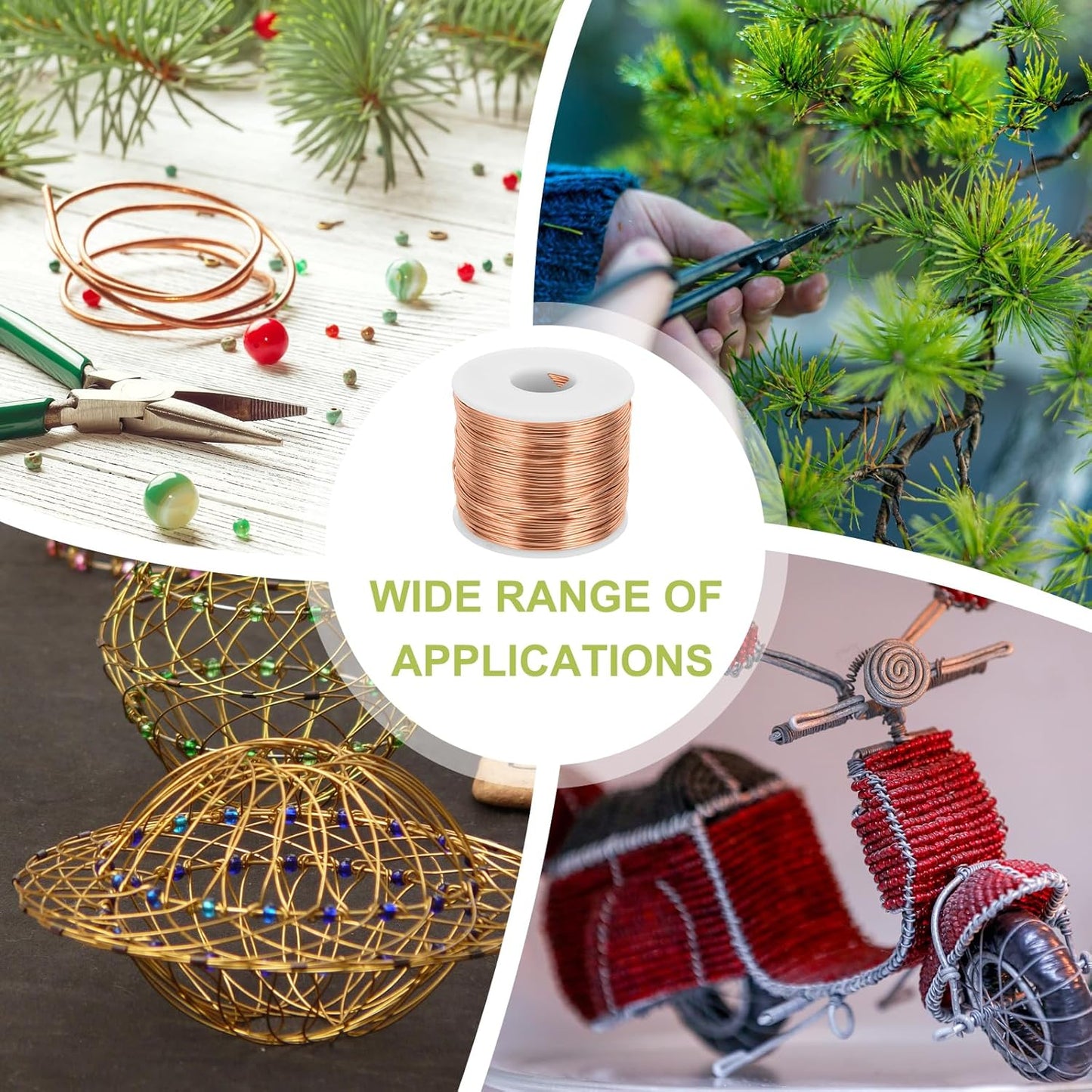 MECCANIXITY 18 Gauge Anodized Aluminum Craft Wire Bendable Bonsai Training Wire 492 Feet 1mm for Sculpting Crafts Wreath Floral Beading Jewelry Making, Copper Tone