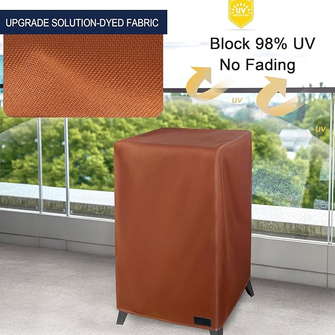 NetttyPro Smoker Cover for Outside Electric Masterbuilt Smoker 30 inch, Outdoor Waterproof Heavy Duty Square Vertical Small Grill Cover, 19" W x 18" D x 33" H, Brown