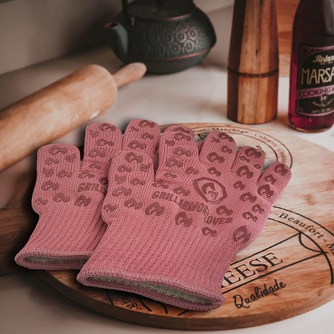 Grill Armor Oven Gloves – 932°F Heat, Fire & Cut Resistant Mitts for BBQ, Grill, Cooking, Grilling, Baking, Smoker & Fire Pit