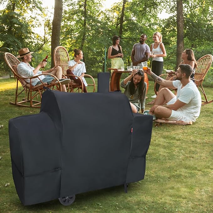 Outdoor Grill Cover for Royal Gourmet CC2036F Barrel Charcoal Grill, Cover Geny Waterproof 600D Heavy Duty BBQ Grill Cover, Charcoal Smoker Grill Covers Fit Royal Gourmet CC Series Grills.