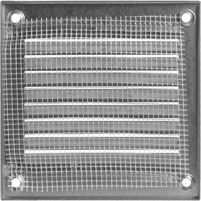 Vent Systems 4'' x 4'' Inch (Overall Dimensions) Pack of 5 - Galvanized Air Vent Cover - Metal Air Return Grill with Built in Guard Screen - HVAC Ducting Vent Duct Cover for Interior, Exterior Use