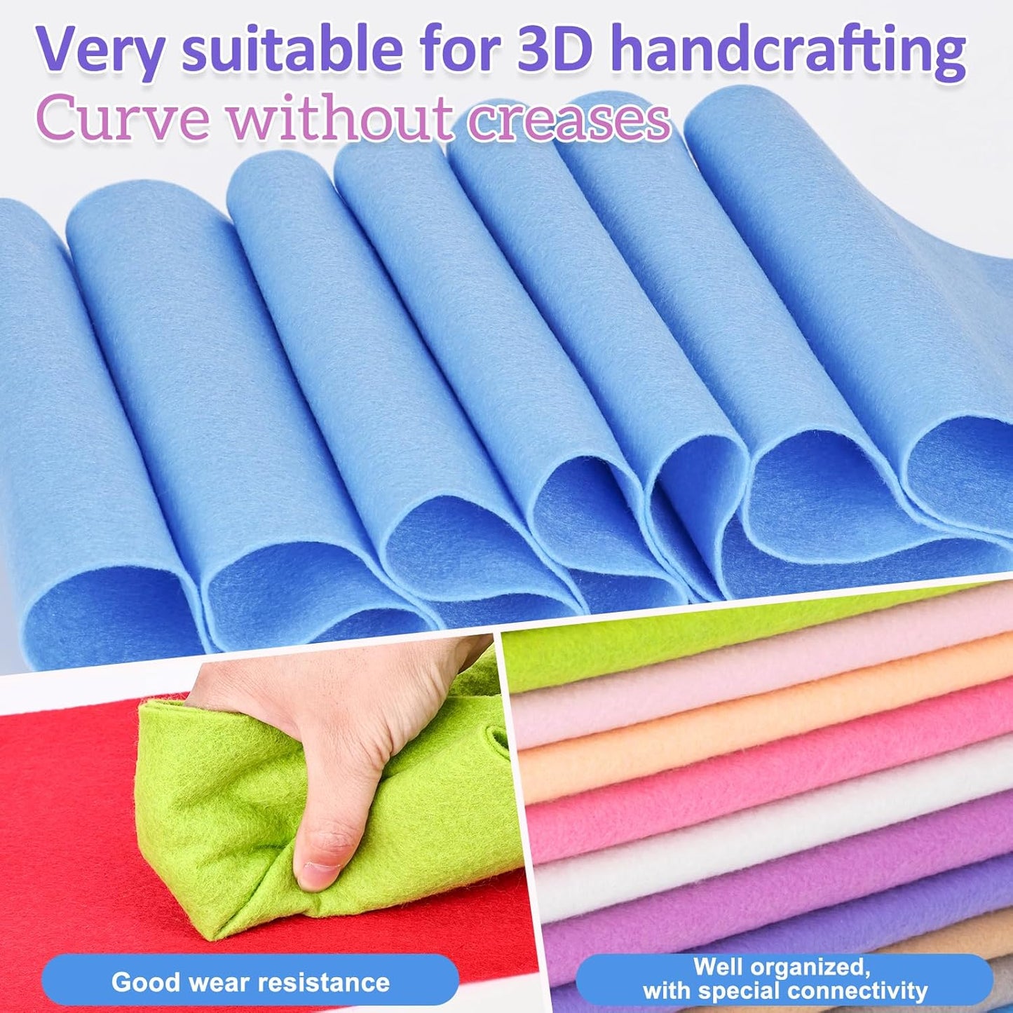 12 Rolls 8"x35"(20.5x90cm) 1.4mm Thick Soft Felt Fabric Sheet 12 Assorted Rainbow Series Colors Felt Pack Pastel Felt Sheets for DIY Craft Sewing Squares Nonwoven Patchwork