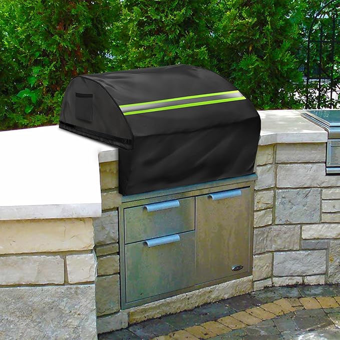 Built in Grill Cover for Lynx 27-Inch - Heavy Duty 600D Waterproof with Reflective Strips and Plush Lining,Protects the built in grill while enhancing its visual appeal,25.5''L x 27''W x 25.5''H,Black