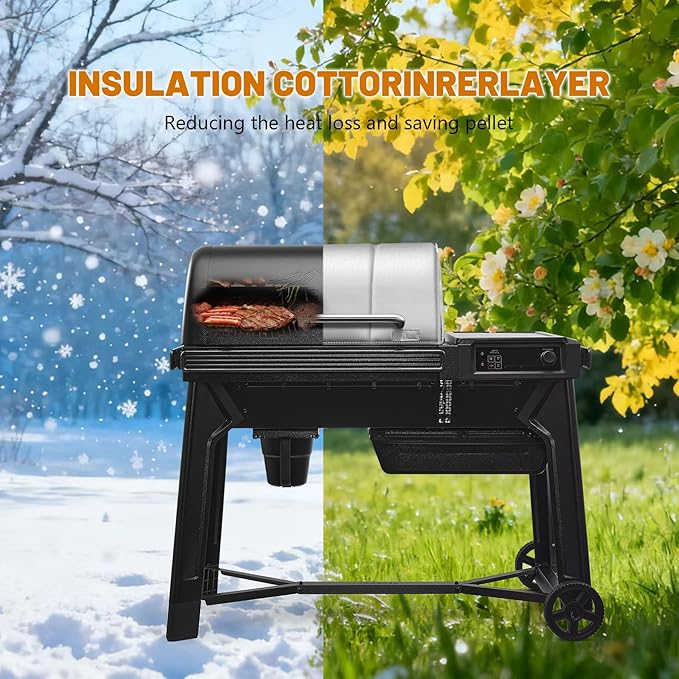 Insulation Blanket Replacement for Traeger Woodridge pellet Grill TFB86MLH,Thermal Blanket for Smoker for BAC761 Traeger Grill Cover Woodridge Pellet Smoker Blanket Winter Insulation Accessories
