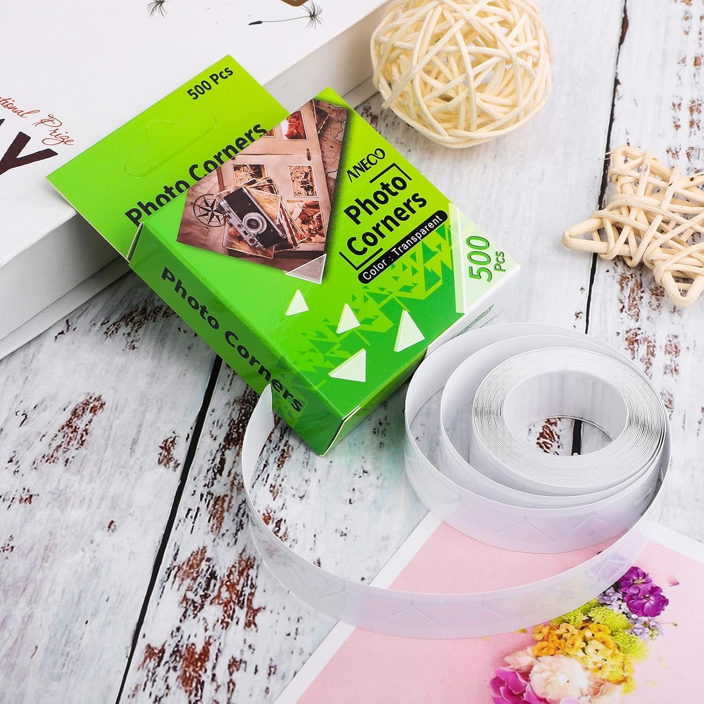 Aneco 3 Pack Transparent Photo Corners Clear Picture Mounting Corner Stickers for DIY Album, Scrapbook, Journal, 500 Pieces/Pack