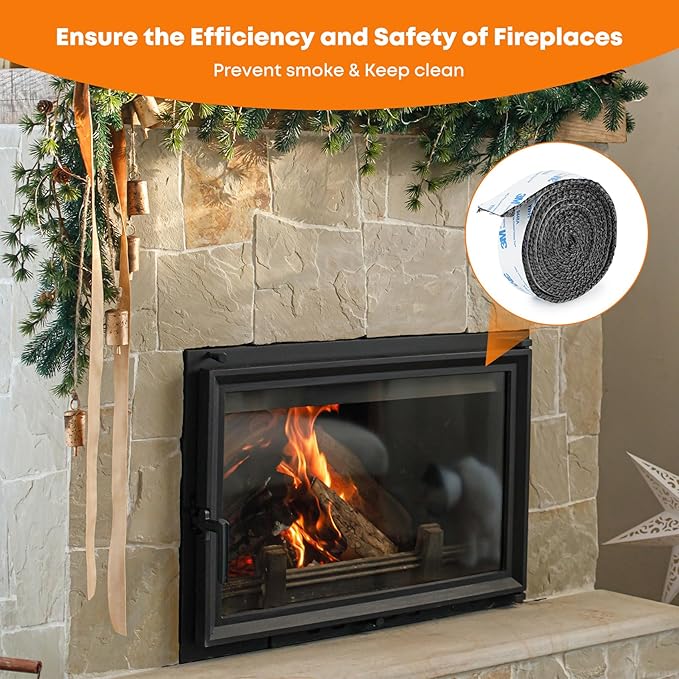 Stanbroil Stove Gasket Tape, 1" Width, 1/4" Thick, 72" Length Self Adhesive Flat Gasket for Stoves and Fireplaces, High Temperature Fiberglass Gasket Tape