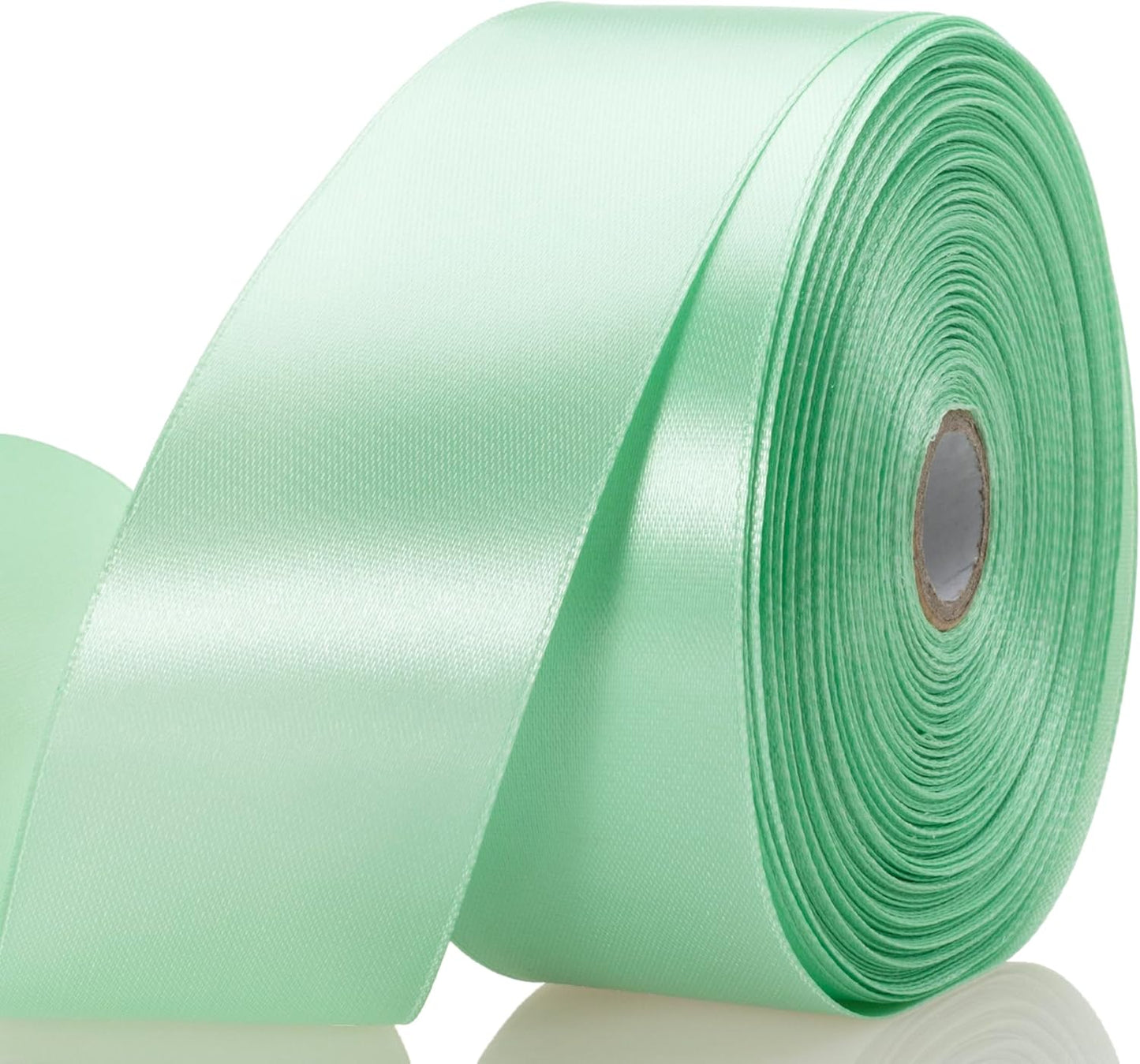 1 1/2 Inch Mint Green Solid Satin Ribbon, 50 Yards Craft Fabric Ribbon for Gift Wrapping Floral Bouquets Wedding Party Decoration