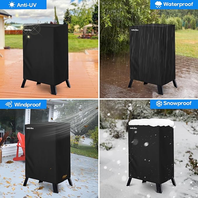 Onlyfire Grill Cover for Masterbuilt 40 Inch Propane Smoker, Heavy Duty Waterproof Replacement Cover, Black