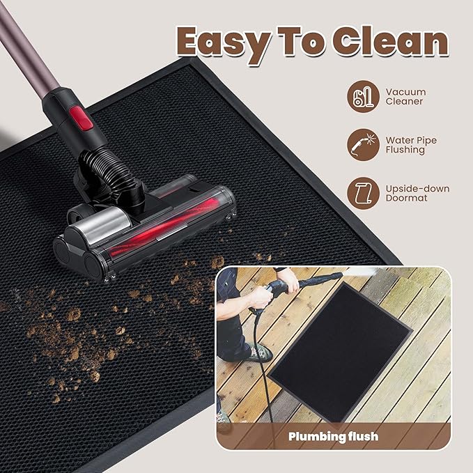 Outdoor Indoor Door Mats for Entryway, Heavy Duty and Durable All-Weather Entry Mat, Low Profile, Non-Slip and Easy Clean Outdoor Doormat for Entrance, Patio and Garage(Black 47"x31")