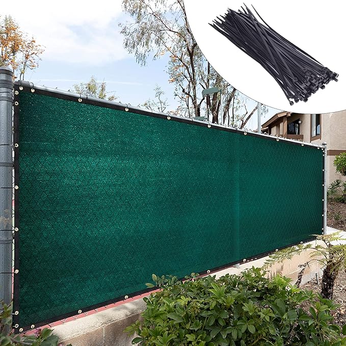 Royal Shade Custom Size 4' x 3' Green Fence Privacy Screen Windscreen Cover Netting Mesh Fabric Cloth - Cable Zip Ties Included (We Make Custom Size)