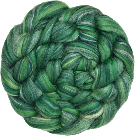 Merino Silk Luxe Tonal Designer Blend. Superfine Merino, Mulberry Silk, Tussah Silk. Top Roving for Spinning or Felting. Eden 1oz
