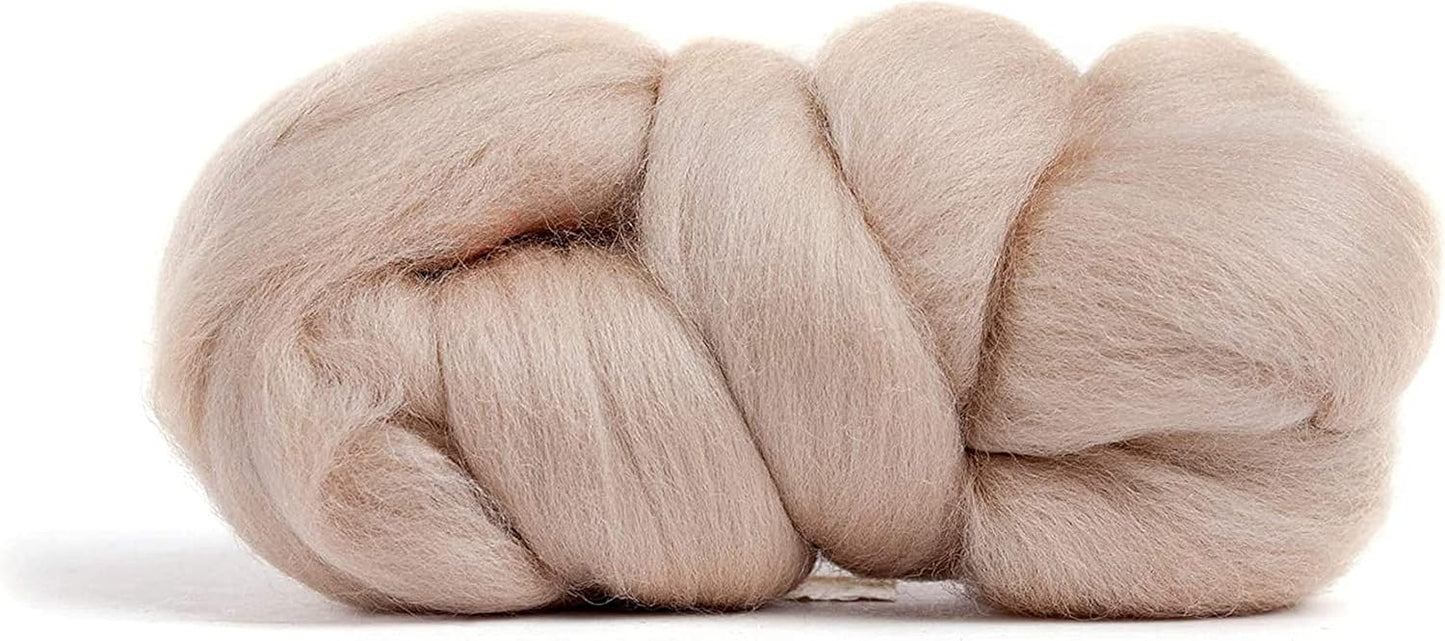 Revolution Fibers Merino Wool Roving | Premium Combed Wool Top | 22 Micron, Perfect for Felting Projects, Spinning, Wall Hangings and Tapestry (Mink)