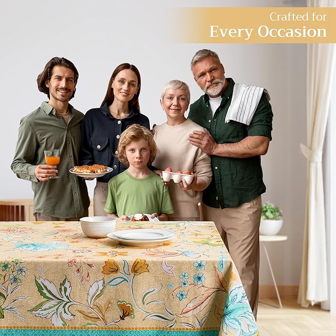 Maison d' Hermine Table Cloth Rectangle Table 100% Cotton 60 x 120 Inches Tablecloth Reusable for Dining Room, Farmhouse, Home, Party, Festive & Wedding Spring Summer - Luxury Loft – Peach