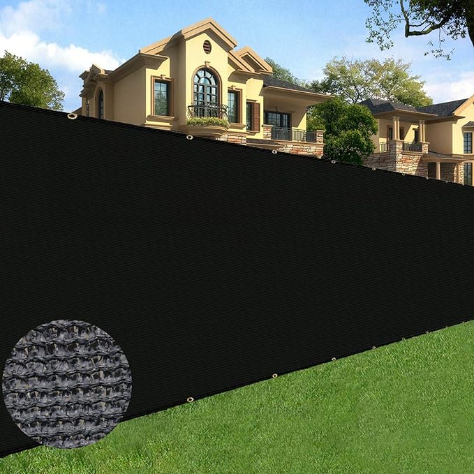 Sunnyglade 6 feet x 50 feet Privacy Screen Fence Heavy Duty Fencing Mesh Shade Net Cover for Wall Garden Yard Backyard (Black, 6 ft X 50 ft)