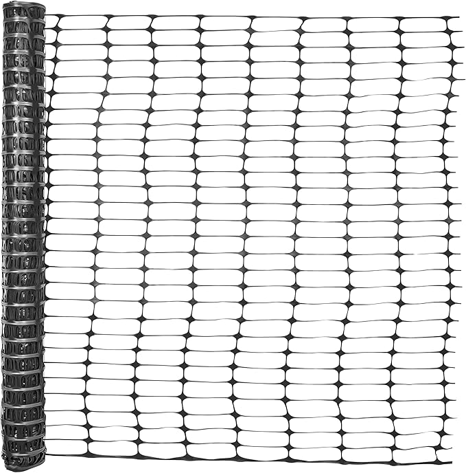 Fencer Wire 4 ft. Safety Fence, 100 ft. Black Plastic Fencing Roll for Construction, Pet and Event Fencing, 4 cm x 10 cm Mesh