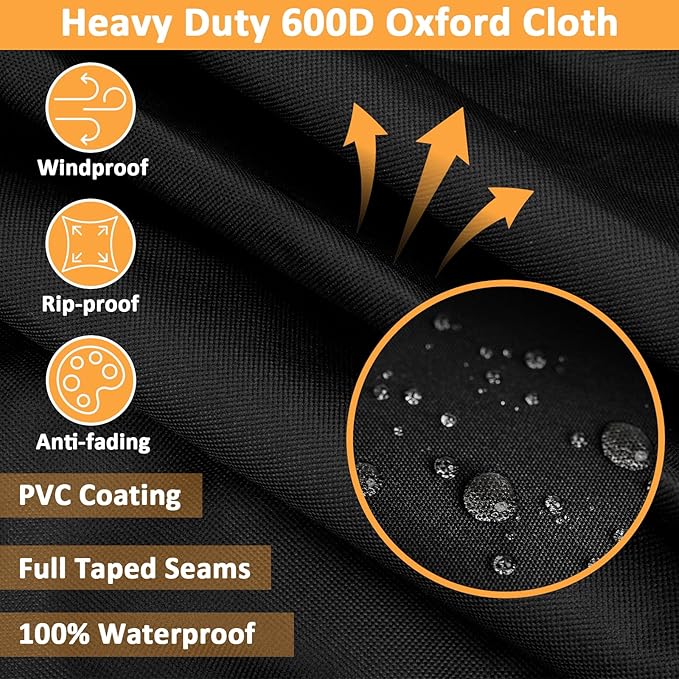 Grill Cover for Weber Smokefire EX4 Pellet Grill Replacement 7190 Cover, Waterproof Full-Length Cover for Weber 24 Inch Grills Smoke Firewood Pellet Grill 22510001 Models, 59 Inch Outdoor BBQ Cover