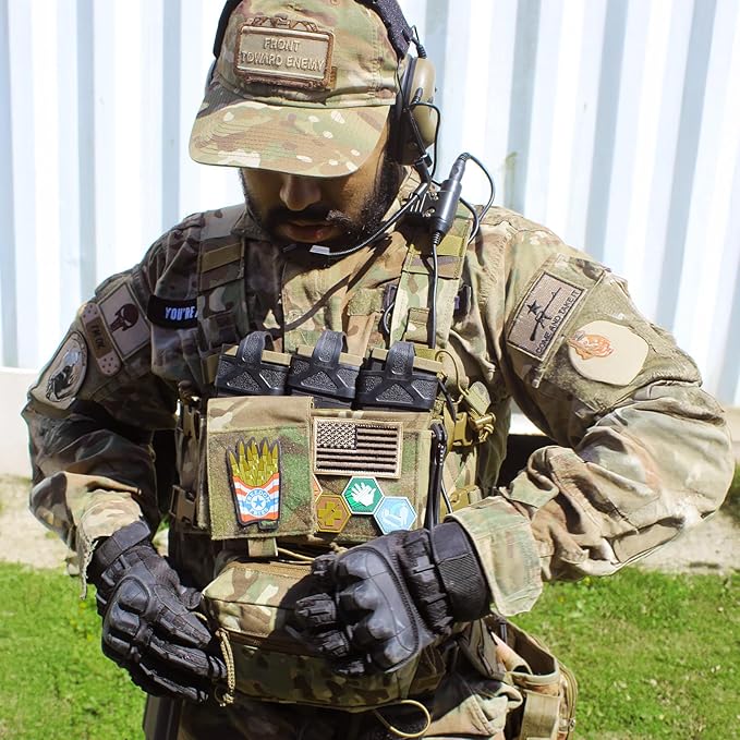 Tactical Chest Rig, MOLLE Compatible Plate Carrier System, 5.56/7.62 Mag Pouches, Detachable Panels