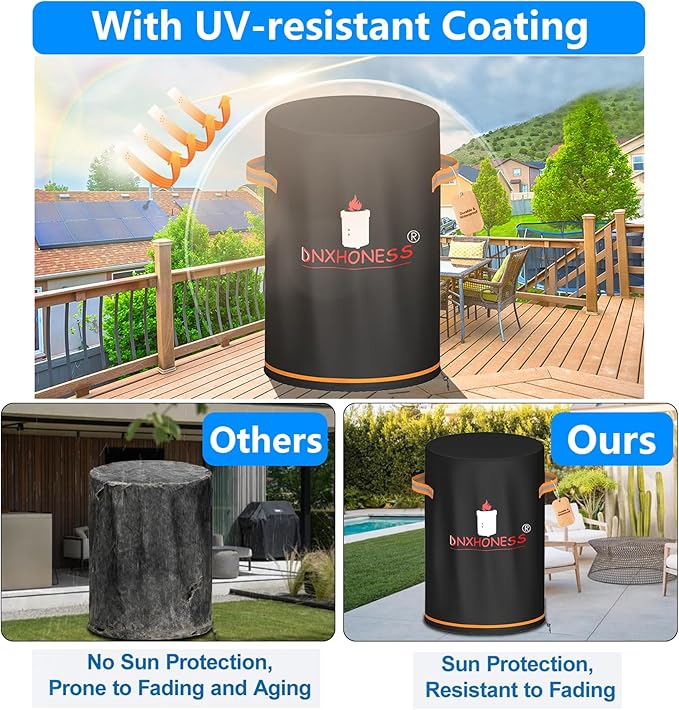 Fire Pit Cover for Ninja Fireside 360, Cover for Ninja Firepit, 600D Tear-Resistant 100% Waterproof & Anti UV Fire Pit Soft Cover Round Fits 21-23in Fire Pit with Drawstring & Double Handles