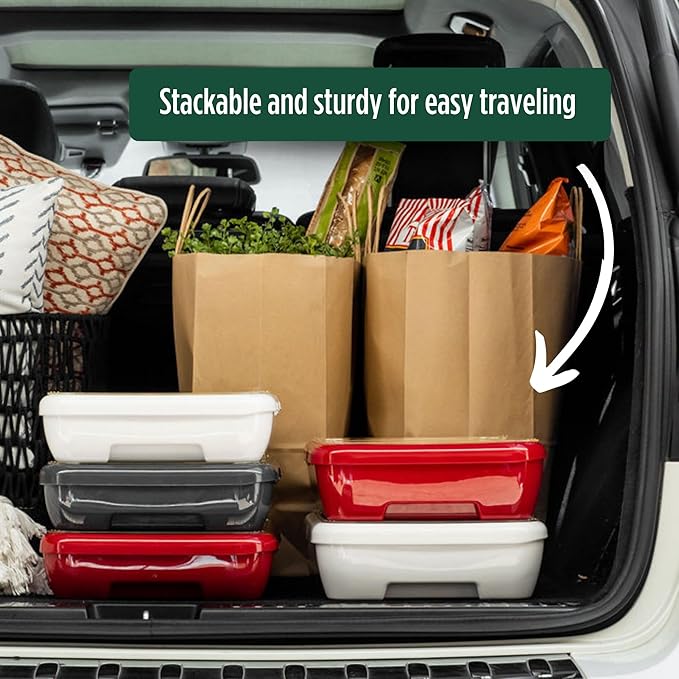 Fancy Panz - Green Classic Aluminum Foil Pan Carrier with Lid - Elevated Food Serving Tray - Portable Casserole Carrier with Lid - Made in The USA Hosting Essentials