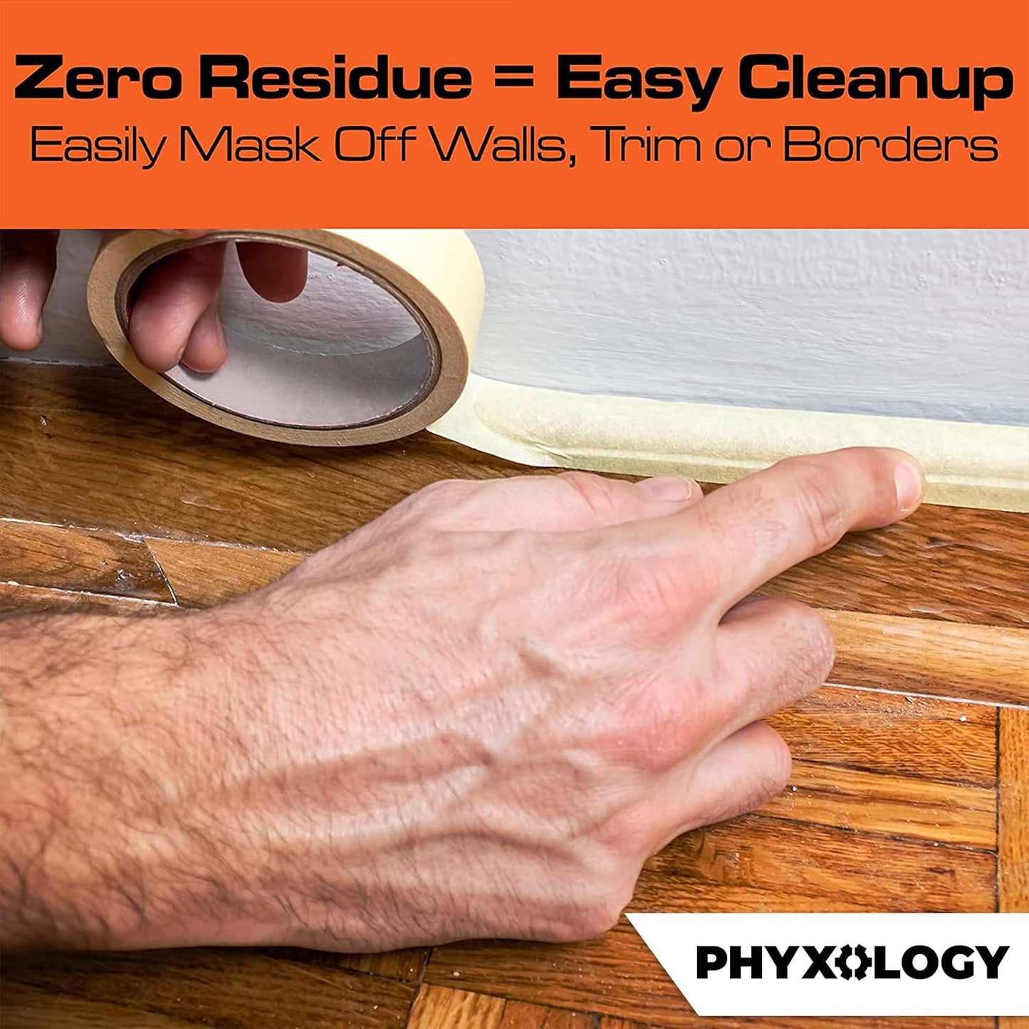 No-Residue 1 Inch, 60 Yard Masking Tape 2 Pk. Easy-Tear, Pro-Grade Removable Painters Tape Great for Home, Office, or Commercial Contractor Use. Clean, Drip-Free Painting with Wide Crepe Paper Rolls.