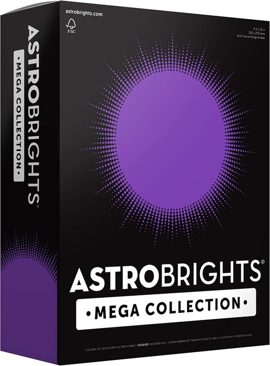 Astrobrights Mega Collection, Colored Paper, Ultra Purple, 625 Sheets, 24 lb/89 gsm, 8.5" x 11" - MORE SHEETS! (91691)