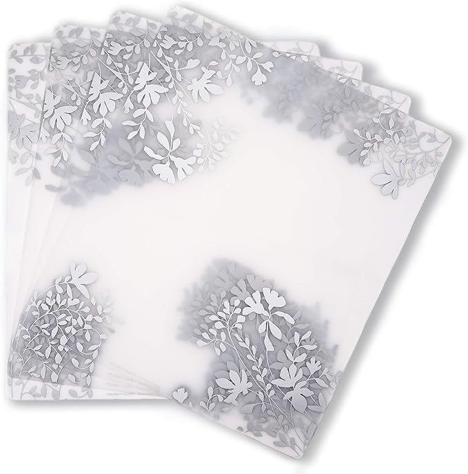 MODERN-TWIST Jardin Print Placemat-100% Plastic Free Silicone Tabletop, Dining, Decoration, Modern Design, Silver