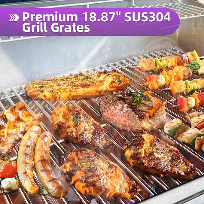 18 7/8" Stainless Steel Genesis 2 Grill Grates for Weber Genesis ii E-310 E-315 E-325 E-330 E-340 S-335 S-340 GS4 Grill Replacement Parts for Weber 66095 Genesis ii 300 LX 300 Series Grills