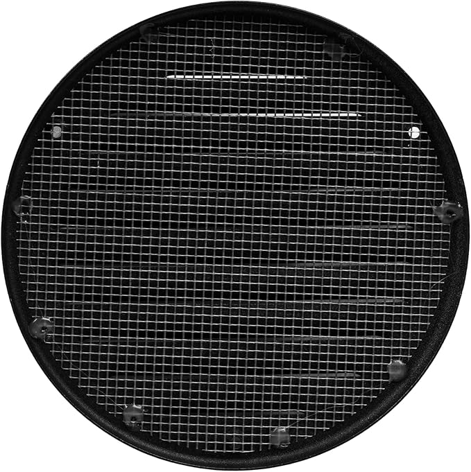 Square Ventilation Grille / 5" Inch Inside Measurement/Black Metal Air Vent Louver - Inside/Outside use/Ø 6.25" Inch Outer Measurement