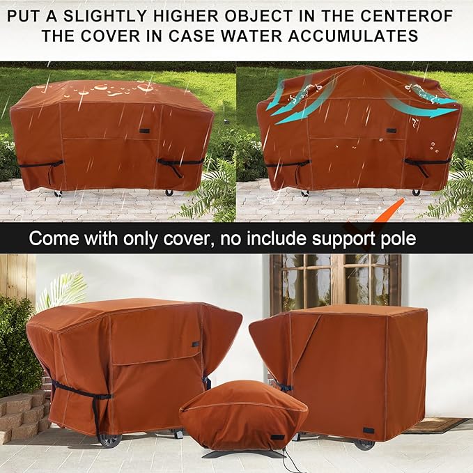 NettyPro Griddle Cover for Blackstone 28 inch Griddle Waterproof Heavy Duty 2 Burner Flat Top Gas Grill Cover 28" Cooking Station Camping, Brown