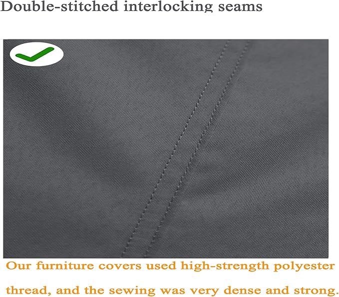 Fire Pit Cover 600D Heavy Duty Waterproof Fabric With PVC Coating Round 48" Dia x 28" H Dark Grey Fits 44-47 inch Fire Pit Table Fade Resistant Outdoor Firepit Cover