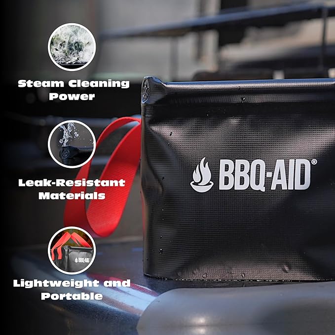 BBQ-AID Collapsible Dunk Basin – Durable Tank for Stainless-Steel Grates and Steam Grills - Perfect Partner for BBQ-AID Bristle Free Grill Brush (Basin Only)
