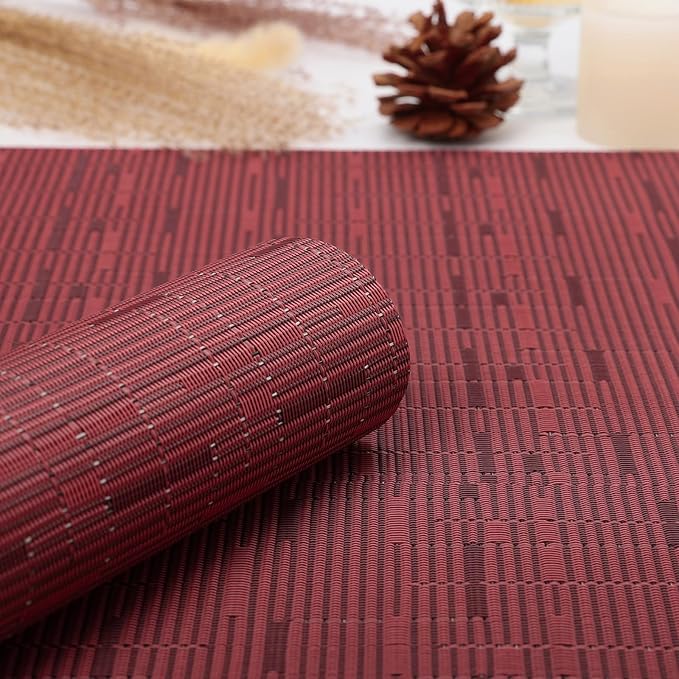 Myir JUN Table Runner, Vinyl Table Runner Indoor 72 Inch Long Arbitrarily Cropped Runner for Table Heatproof for Home Party (Red, 12 x 72 inch)