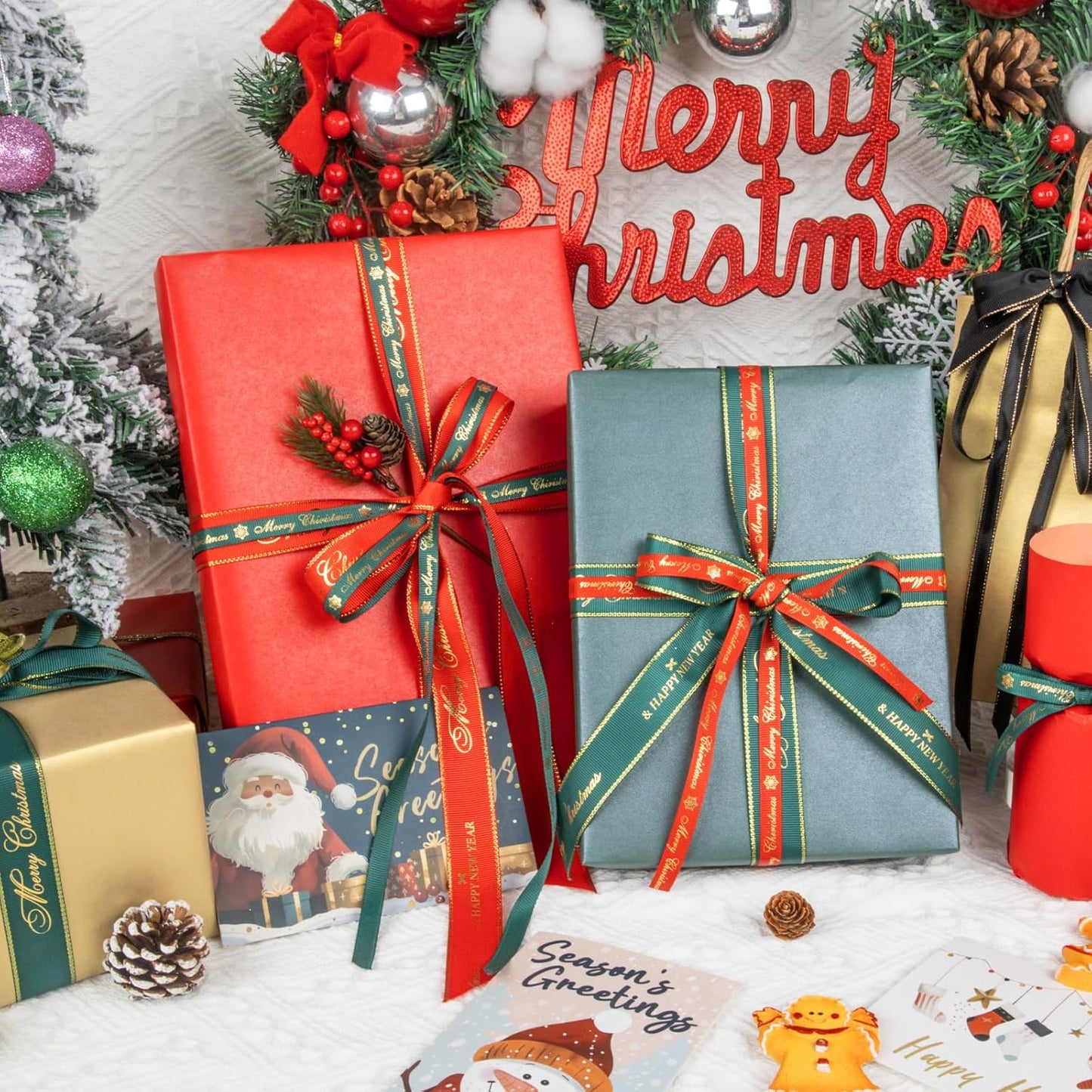 NESCCI Matte Wrapping Paper,Solid Color Pearly-Lustre Paper-5 Roll,17 Inches X 32.8 Feet Per roll.Gift Wrapping Paper,Perfect for Wedding,Valentine's Day,Birthday, Christmas,Baby Shower