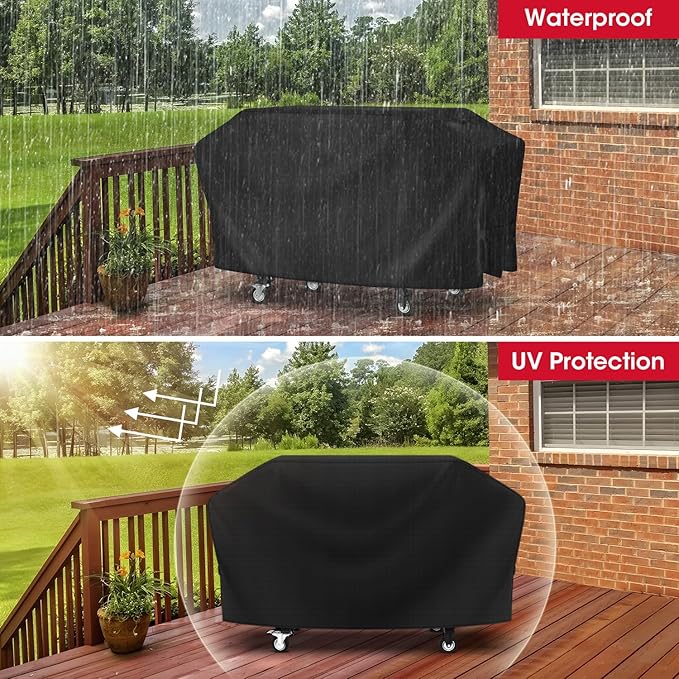 Unicook Griddle Cover for Blackstone 36 Inch 4 Burner Grill, Unique UV Resistant Waterproof Vinyl with Polyester Lining, Flat Top Gas Grill Cover for Pit Boss, Nexgrill, Camp Chef, Blue Rhino Razor