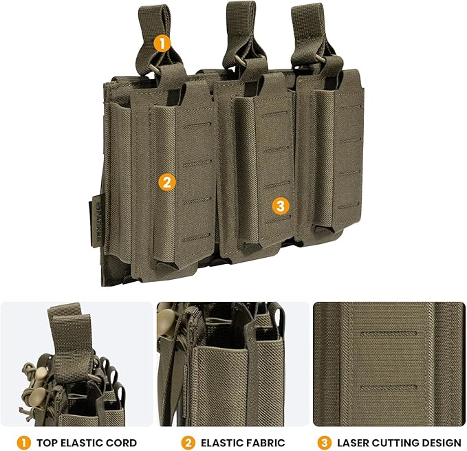 EXCELLENT ELITE SPANKER Tactical Open-Top Single/Double/Triple Molle Mag Pouch for Pistol Mag Pouch Tactical Bag Accessories Holder