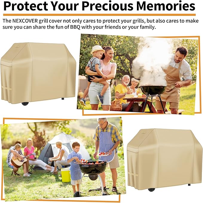 NEXCOVER 50 Inch Waterproof Grill Cover, Outdoor Heavy Duty 600D BBQ Cover, Fade & Weather Resistant Upgraded Material, Barbecue Cover for Weber, Brinkmann, Char Broil, Holland.