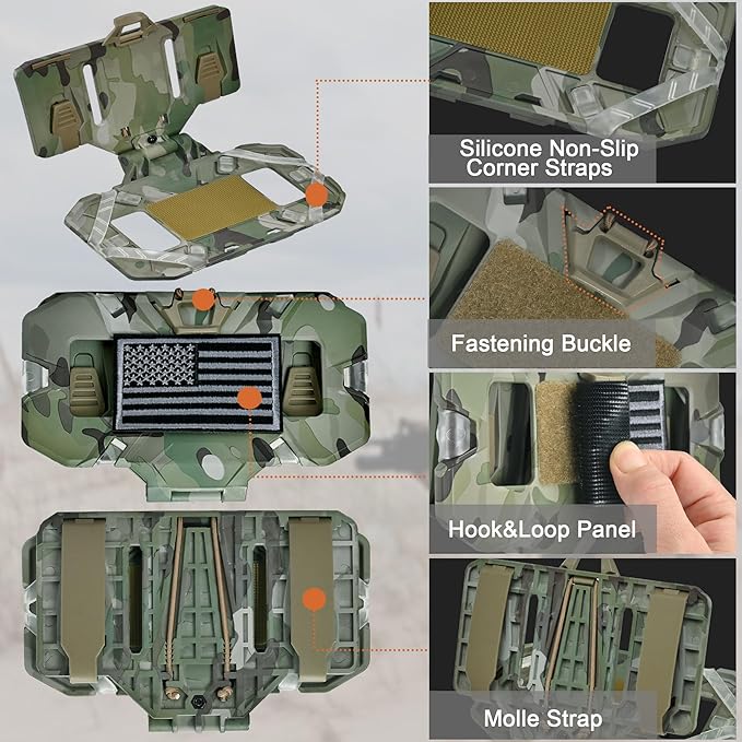 Tactical Plate Carrier Phone Mount, Universal Molle Phone Holder,Tactical Phone Holder Foldable Navigation Board for Tactical Vest Attachments