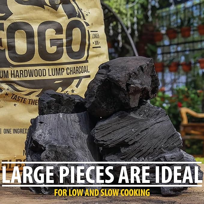 FOGO Super Premium Hardwood Lump Charcoal, Natural, Large Sized Lump Charcoal for Grilling and Smoking, Restaurant Quality, 35 Pound Bag, 2-Pack