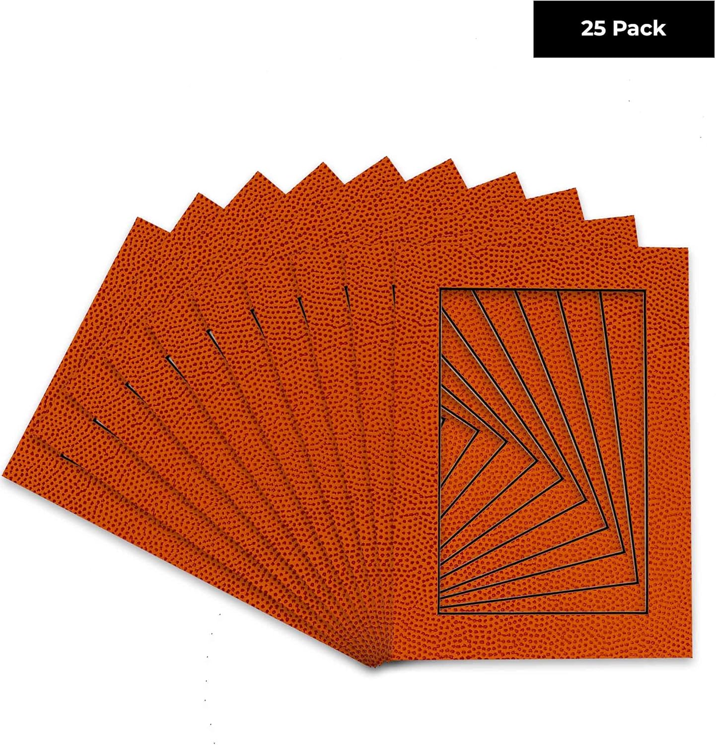 Pack of 25 Acid Free 11x14 Mats Bevel Cut for 8.5x11 Photos - Basketball Texture Precut Matboards For Pictures, Photos, Framing - 4-ply Thickness