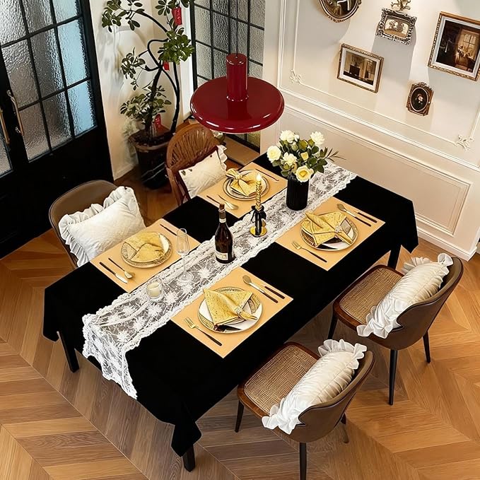 Gold Placemats Set of 4 - Waterproof Washable Wipeable Faux Leather Place Mats - Heat Resistant PU Table Mats for Dining Table Decoration Indoor Outdoor - 18x13 Inch