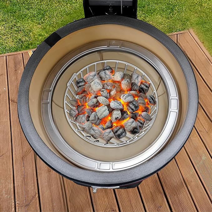 onlyfire Charcoal Ash Basket for Minimax Big Green Egg, Stainless Steel Grill Basket with Handles for Better Airflow
