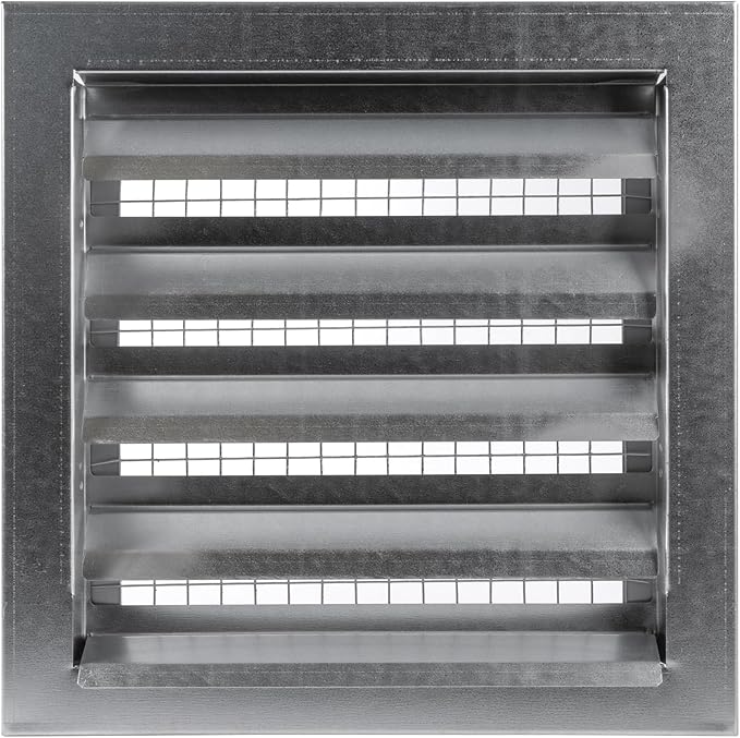 Vent Systems 10" x 10" Inch Galvanized Steel Industrial Air Return Grille - Heavy-Duty Louvered Air Intake Exhaust Vent Cover – Outdoor Wall Vent HVAC Grille - Register for House Wall Crawl Space