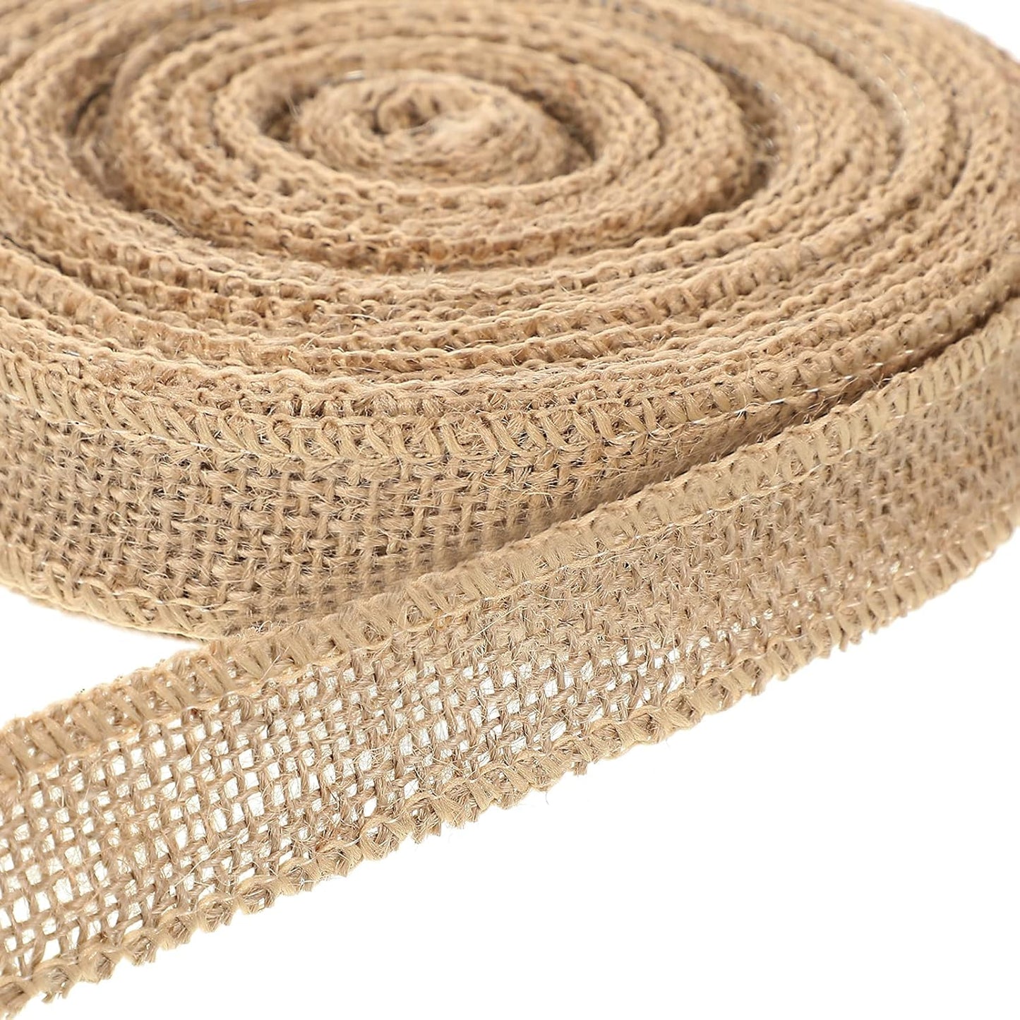 20 Yard 1 Inches Burlap Ribbon Wide Jute Ribbon Natural Burlap Fabric Roll Wired Edge for Wreaths, Christmas Tree Decoration, Big Bow Crafts, Gift Wrapping, Wedding