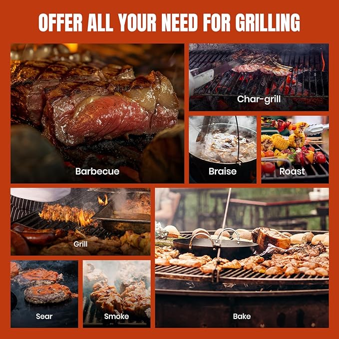 Z GRILLS Wood Pellet Grill & Smoker 8-in-1 Pellet Grill with Automatic Temperature Control，Meat Probes，572 Sq. in Area for Backyard Camping Outdoor Party