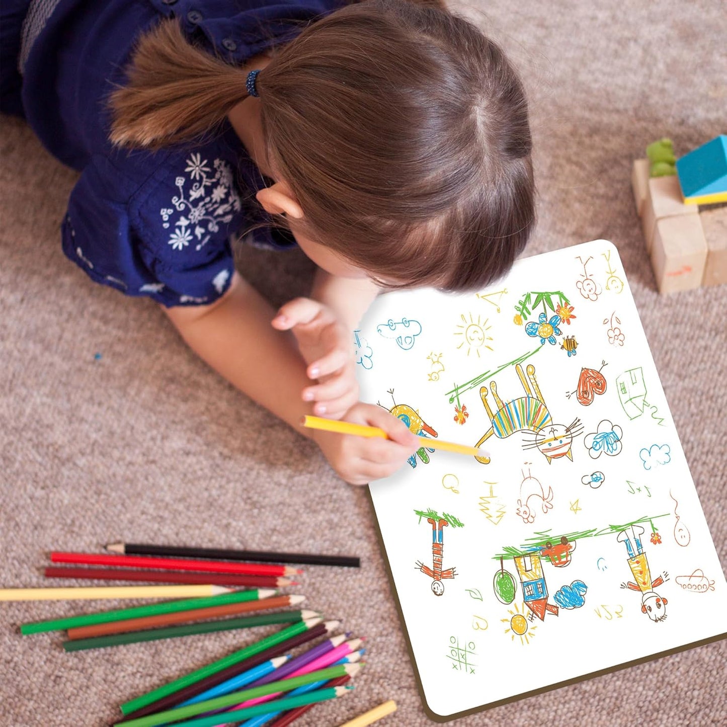 White Board Dry Erase Boards Classroom Pack Mini White Boards 9" x12” Double Sided Personal Whiteboards for Students Teachers School Supplies Lapboards (Set of 2 Boards & Erasers &Pens)