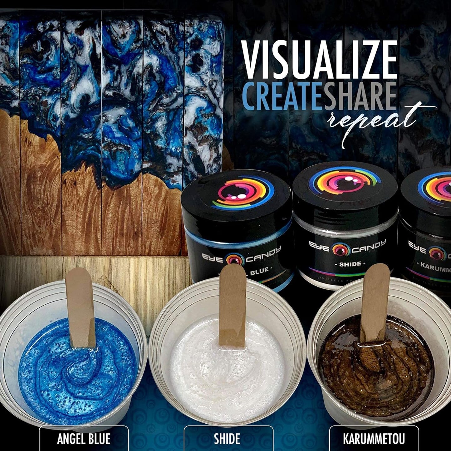 Eye Candy Premium Mica Powder Pigment “Karummetou” (50g) Multipurpose DIY Arts and Crafts Additive | Woodworking, Epoxy, Resin, Bath Bombs, Paint, Soap, Nail Polish, Lip Balm