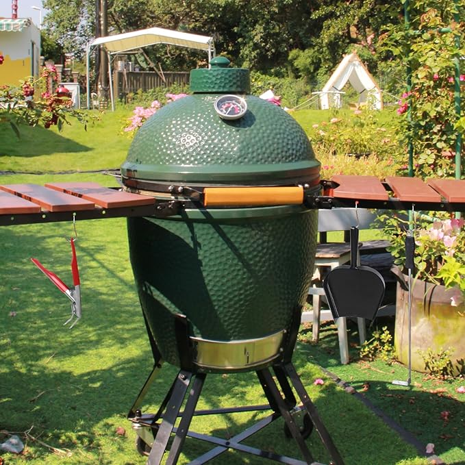 OLAMO Ash Tool Set for Big Green Color Egg,Kamado Grill Cleaning Tools Ash Tool Poker ，Charcoal Grill Accessories