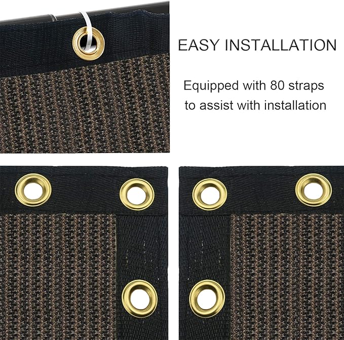 Sunnyglade 6 feet x 50 feet Privacy Screen Fence Heavy Duty Fencing Mesh Shade Net Cover for Wall Garden Yard Backyard (Brown, 6 ft X 50 ft)