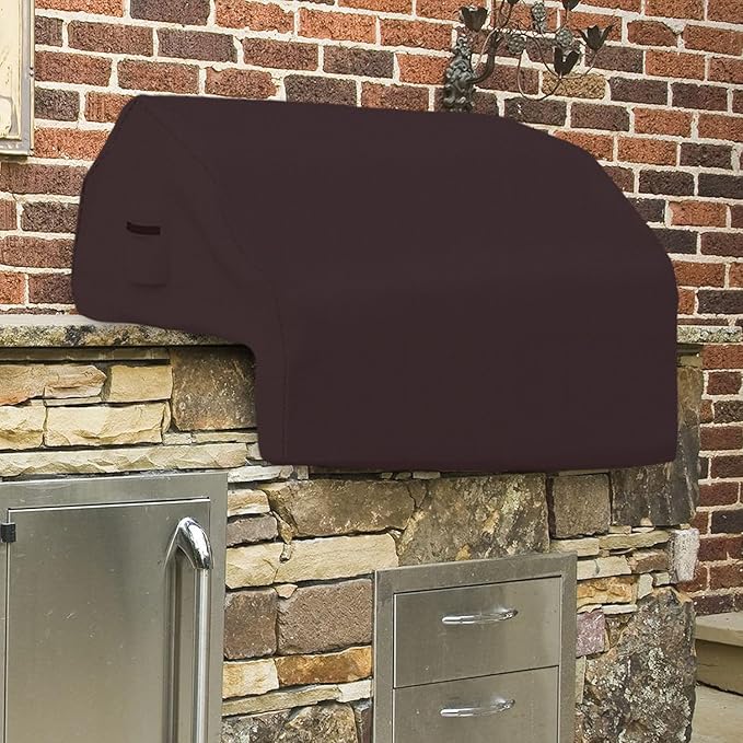 Covers & all Built-in Outdoor Grill Cover, Durable 12 Oz Waterproof Cover Max Material with Air Pocket & Elastic for Snug Fit (48" W x 27" D x 26" H Inches, Coffee)