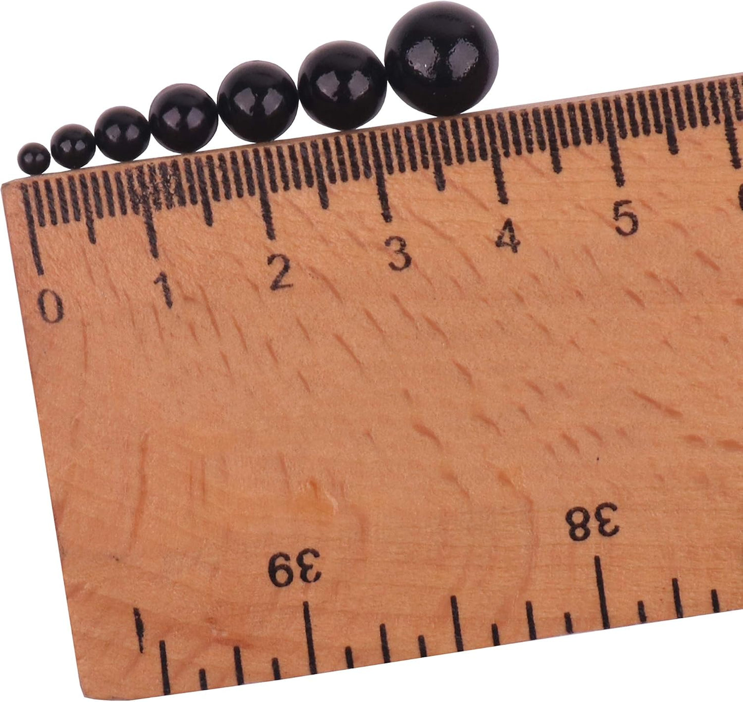 YAKA 3000 PCS 1 Box 7Sizes 2.5/3/4/5/6/8/10mm Flat Back Half Round Pearl Cabochon Bead Loose Beads Gem for Nail Craft Scrapbook DIY Decoration (Black)